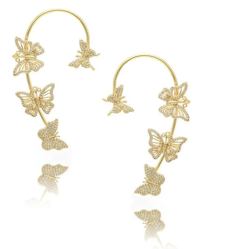 Bông tai bướm Cuff mạ vàng