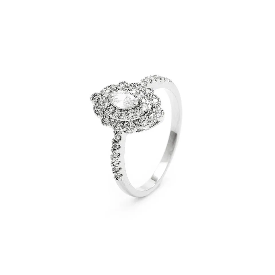 Nhẫn bạc nữ Marquise Zirconia