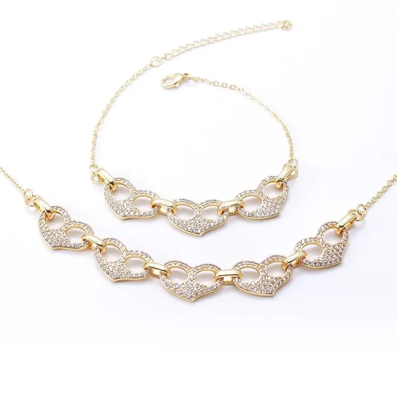 Bộ trang sức vòng cổ vòng tay trái tim