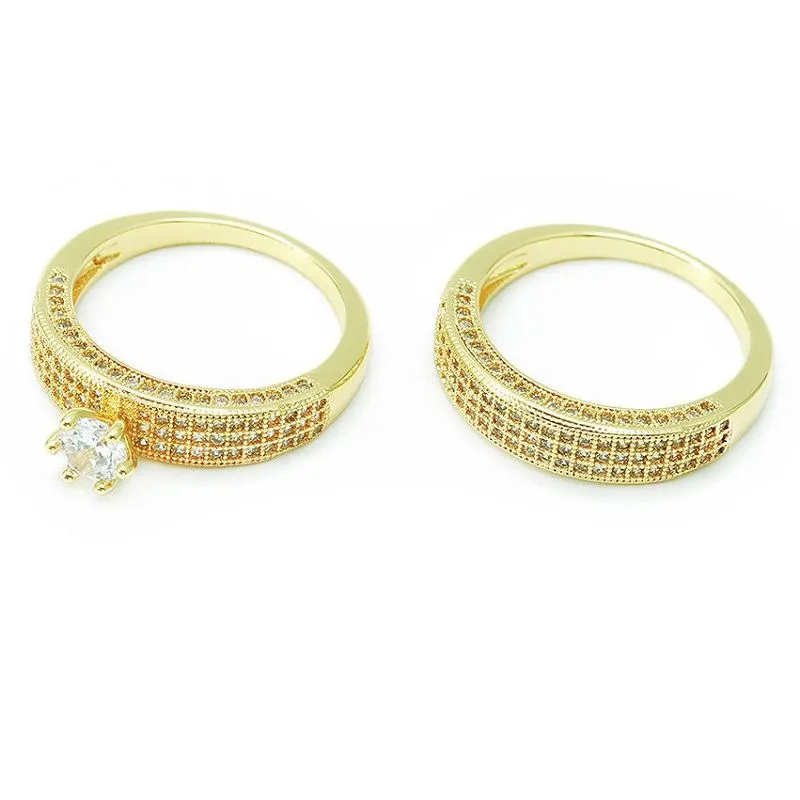 Bộ Nhẫn Cô Dâu Mạ Vàng Độc Đáo