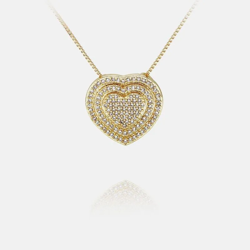 Mặt dây chuyền trái tim zircon độc đáo