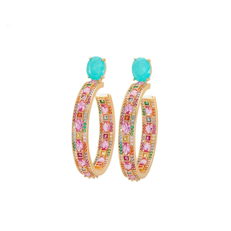 Bông tai nữ mạ vàng Zircon Fusion