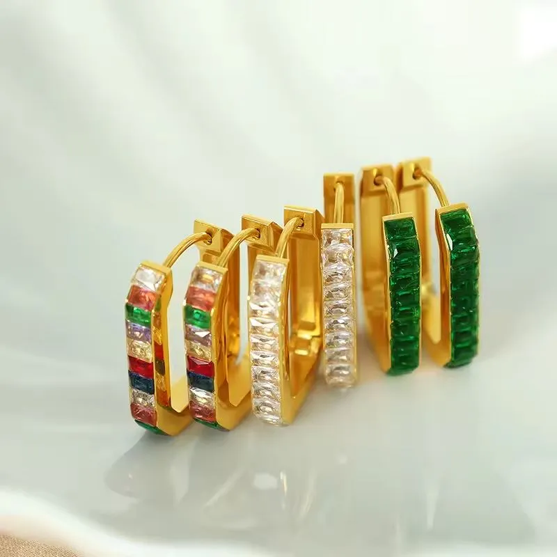 Bông tai hình học bằng thép không gỉ